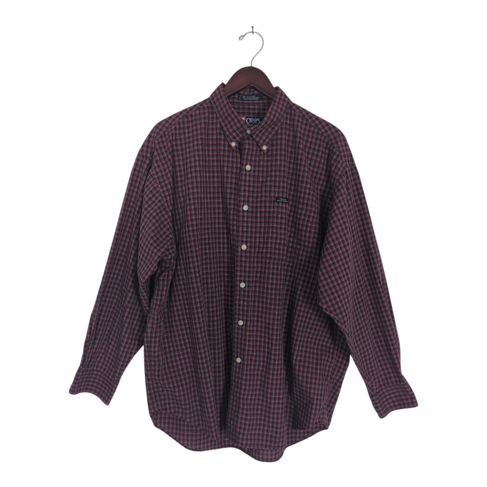 Ralph Lauren Chap's‎ Men's XL Shirt Red/Purple Check Classic Button Down